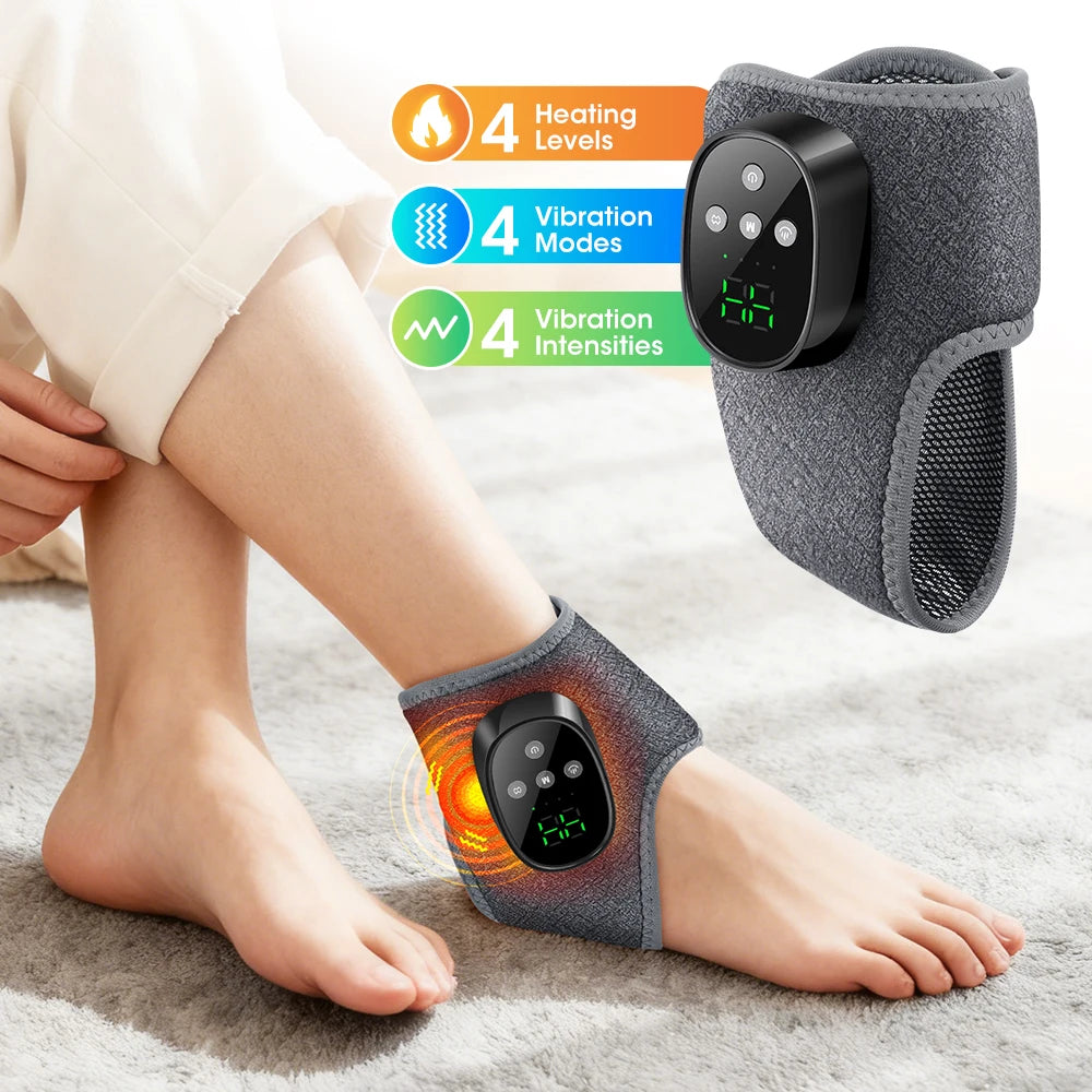 Rechargeable Electric Heating Wrist Guard with Vibration Massage and Hot Compress for Hand and Ankle Support