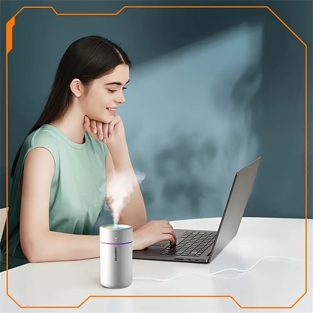 1Pc Car Humidifier Colorful LED Aromatherapy Humidifier Silent Ultrasonic Air Aromatherapy Machine Suitable for Bedroom Office