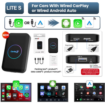 HDMI 5-In-1 Android TV Box Wireless Adapter Support Netflix IPTV Wireless Android Auto & Carplay Dongle for Car Radios