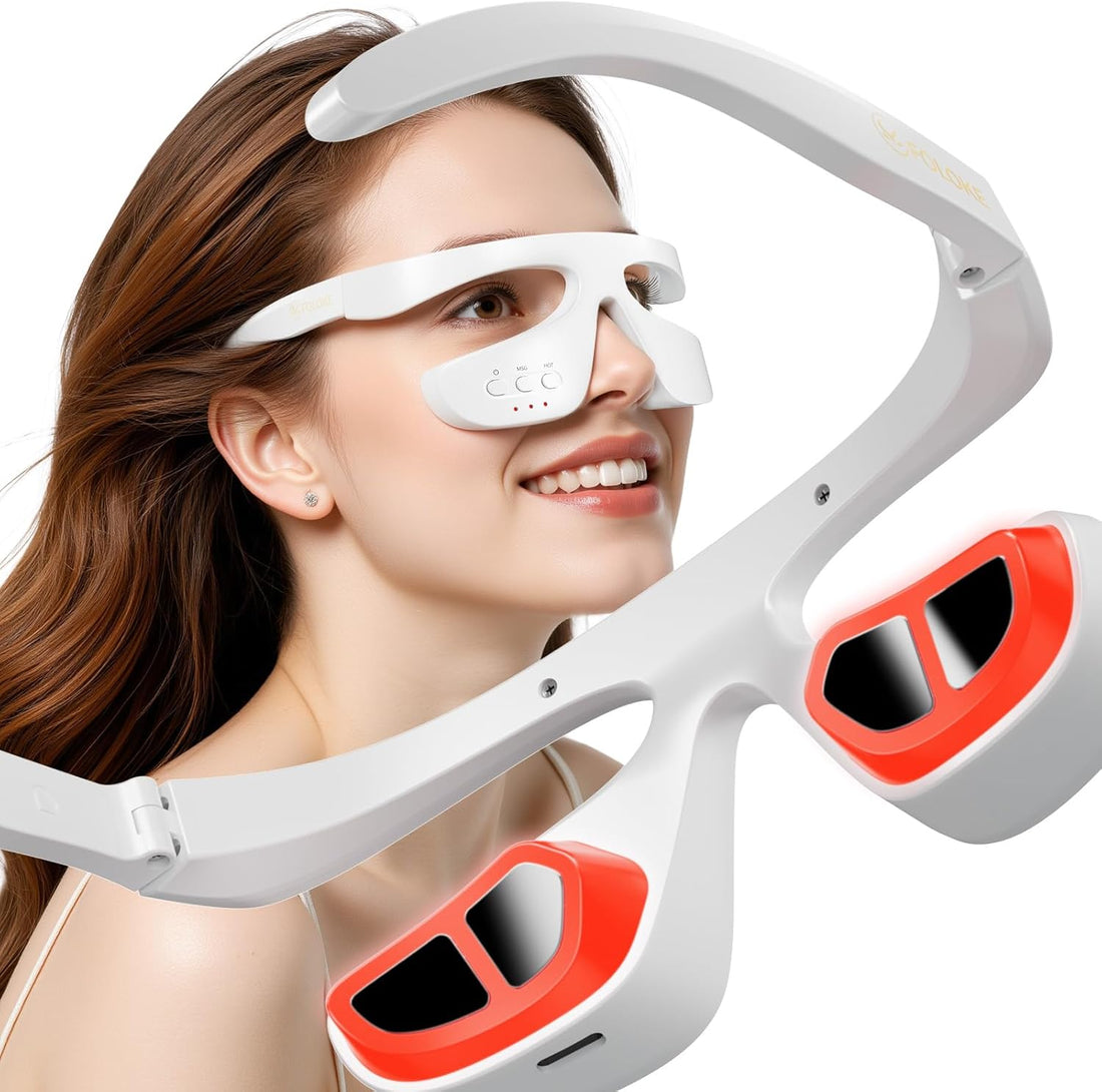 Under Eye Red Light Therapy Device, Red Light Therapy Glasses for Eyes 630±10Nm,Red Light Eye Mask for the Treatment of Eye Bags,Dark Circles,Puffiness Periorbital for Treating