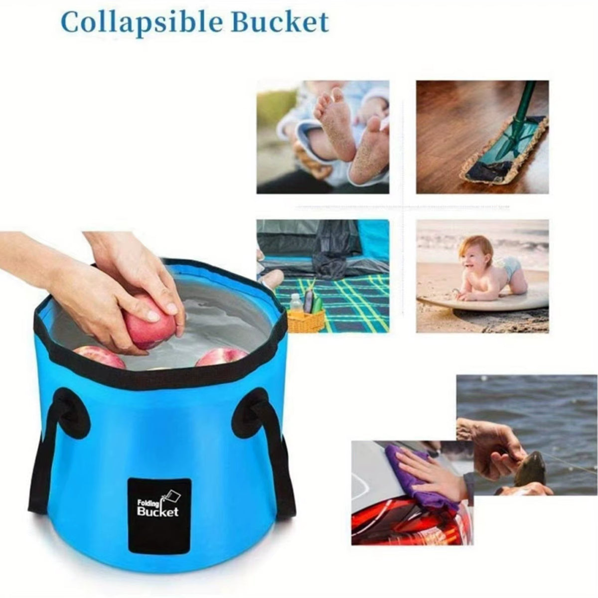 20L Portable Foldable Water Bucket for Travel, Camping, Hiking, Fishing, and Washing
