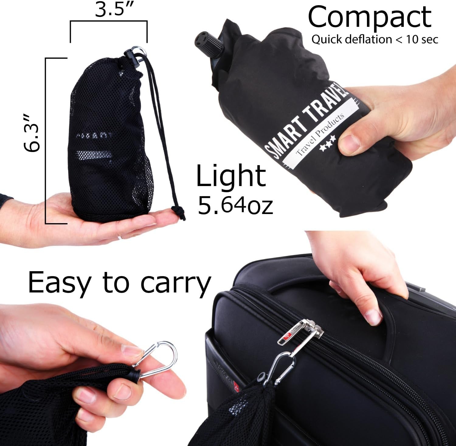 Travel Products Inflatable Travel Lumbar Pillow for Airplane Seat – Adjustable Lower Back Support Cushion for Long Flights