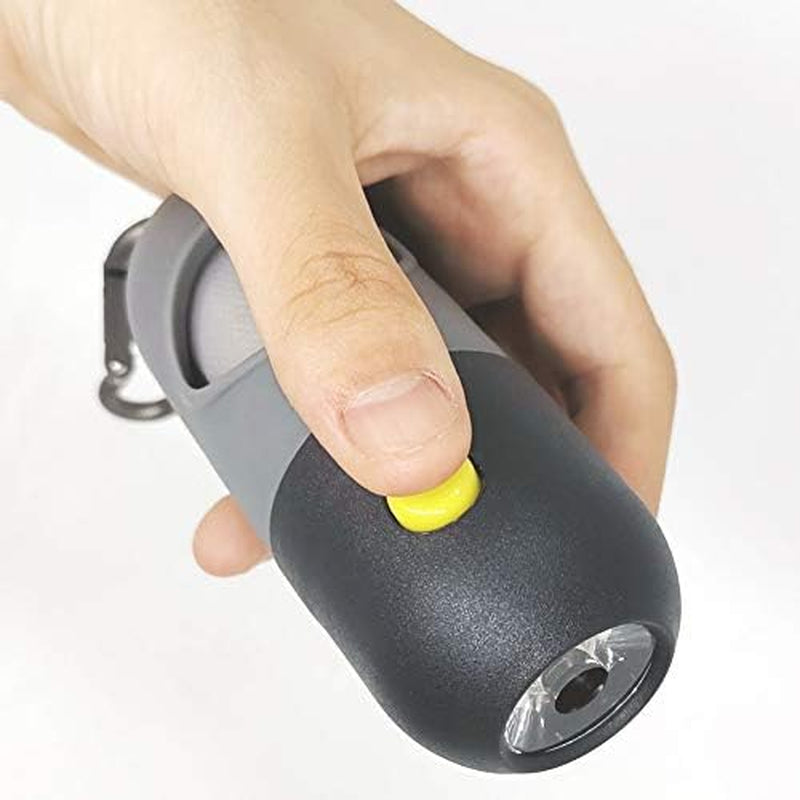 Dog Poop Bag Dispenser with Built-In LED Flashlight and Metal Clip for Leash, Pet Waste Bag Holder, Dog Walking Accessory (Black)
