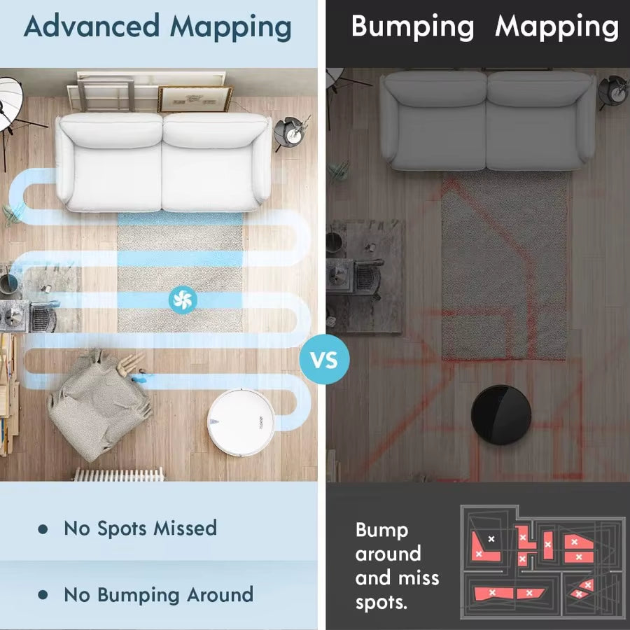 X5 Robot Vacuum and Mop Cleanerelectric Water Tank 2 in 1 2000Pa Suction Sweeping and Mopping Vacuuming APP Control Self-Chargi