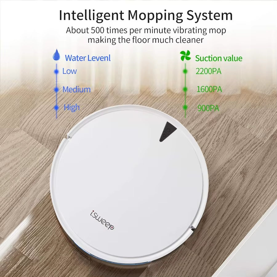 X5 Robot Vacuum and Mop Cleanerelectric Water Tank 2 in 1 2000Pa Suction Sweeping and Mopping Vacuuming APP Control Self-Chargi