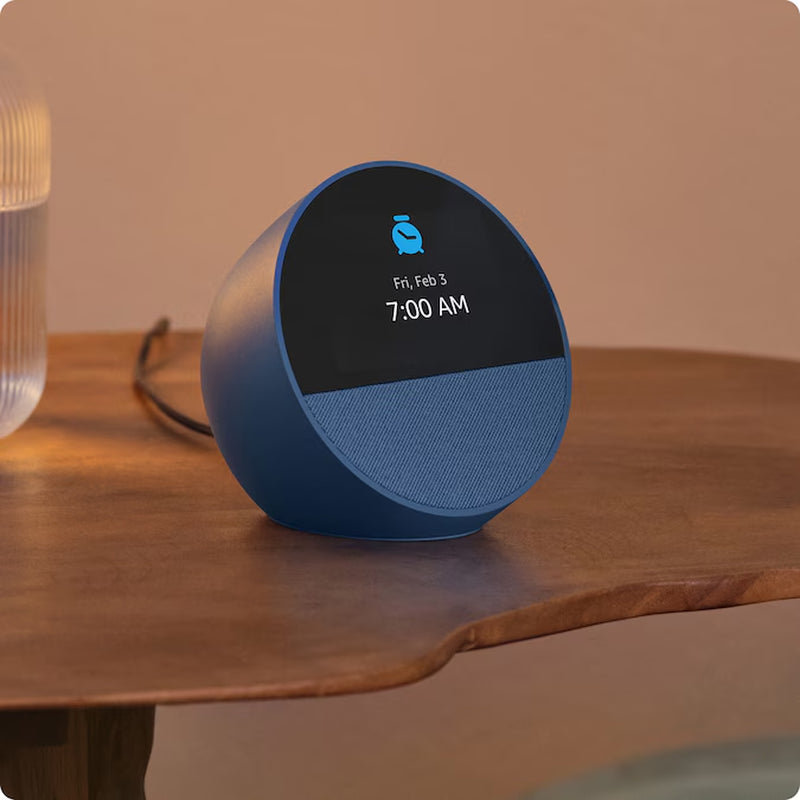 Echo Spot (2024 Release), Smart Alarm Clock with Vibrant Sound and Alexa - Black