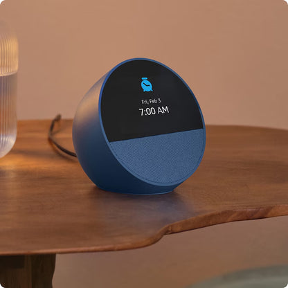 Echo Spot (2024 Release), Smart Alarm Clock with Vibrant Sound and Alexa - Black