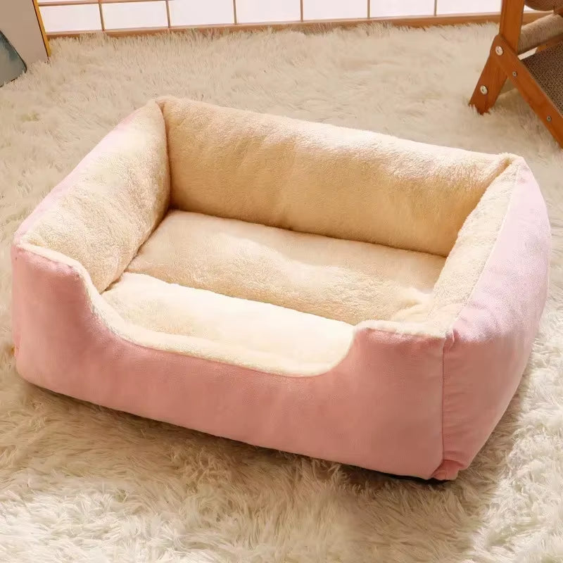 Premium Cat and Dog Bed with Cushions - Winter Accessories for Pets and Cozy Habitat Supplies