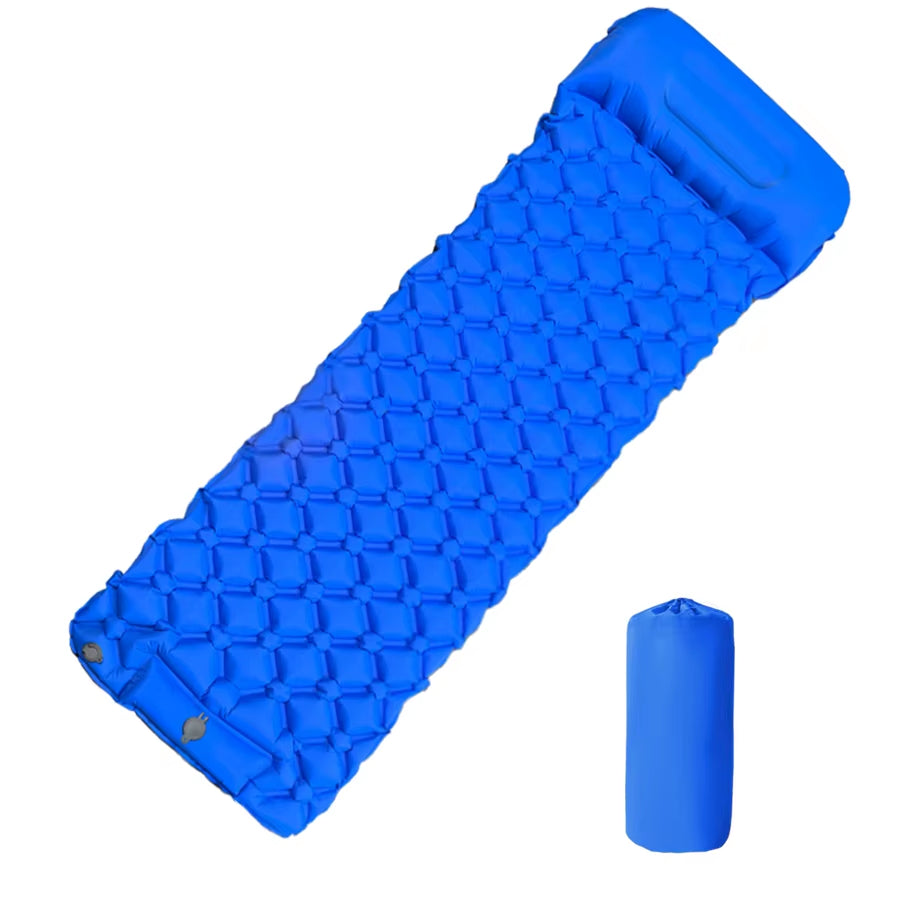 Ultralight Inflatable Camping Mattress with Built-in Pump and Pillows for Hiking