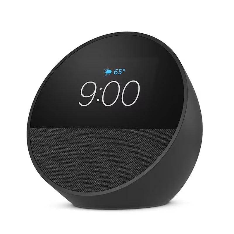Echo Spot (2024 Release), Smart Alarm Clock with Vibrant Sound and Alexa - Black