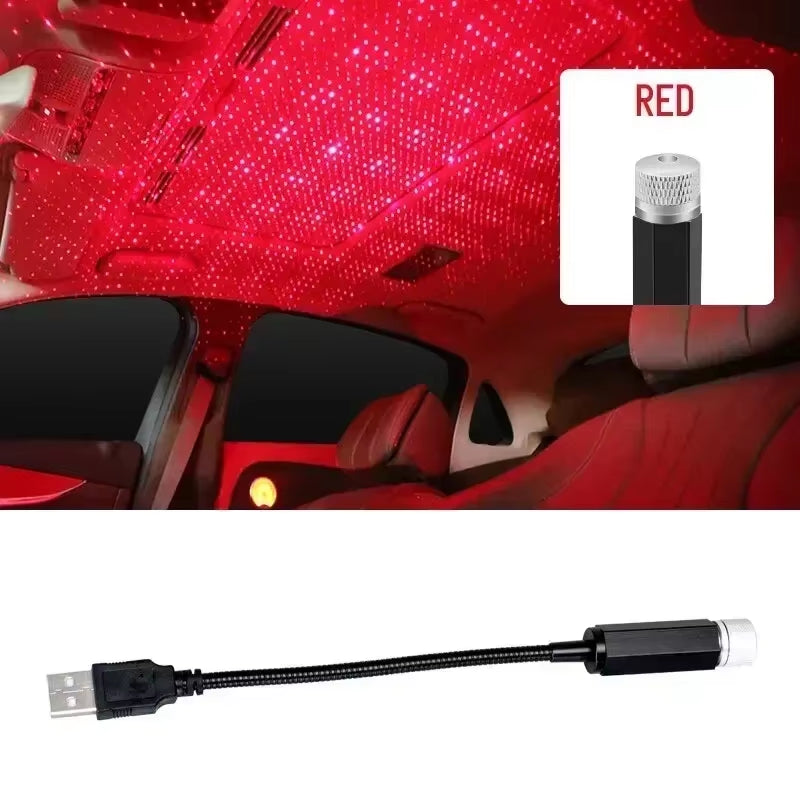 LED Starry Sky Lamp Car Laser Star Roof Light 5V USB Powered Galaxy Star Atmosphere Light Projector Lamp for Room Ceiling Decor
