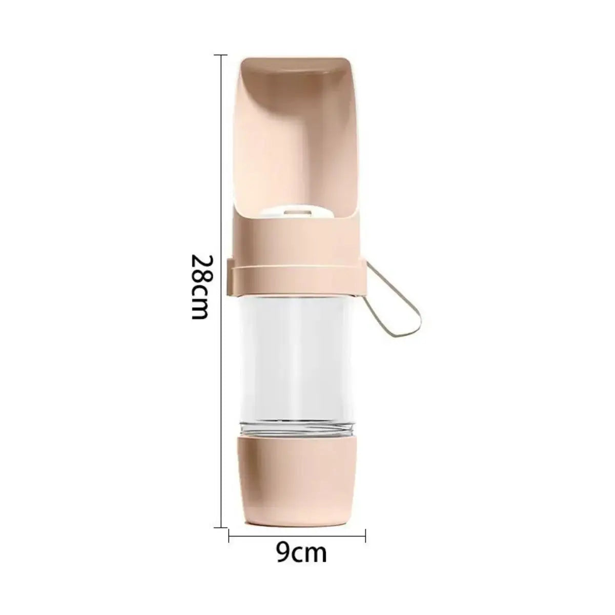 Portable Pet Water Bottle with Food Storage Container for Dogs and Cats - Ideal for Outdoor Travel and Feeding