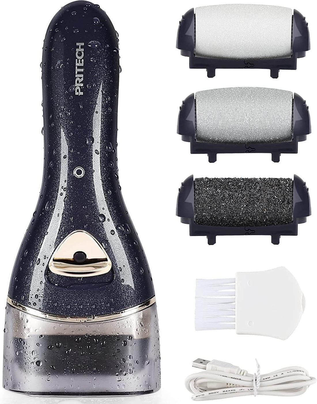 Electric Feet Callus Removers Rechargeable, Portable Electronic Foot File Pedicure Tools, Electric Callus Remover Kit, Professional Pedi Feet Care for Dead, Hard Cracked Dry Skin Ideal Gift (Black)