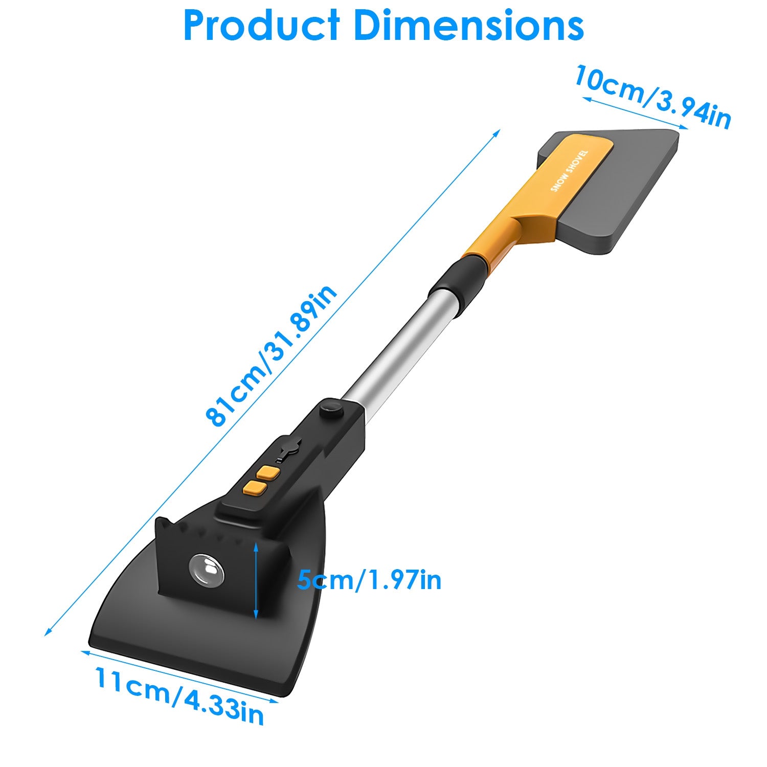 1Pc 3 in 1 Car Snow Removal Shovel with Lights Car Snow Removal Tool Telescopic Windshield Ice Scraper Snow Brush Shovel