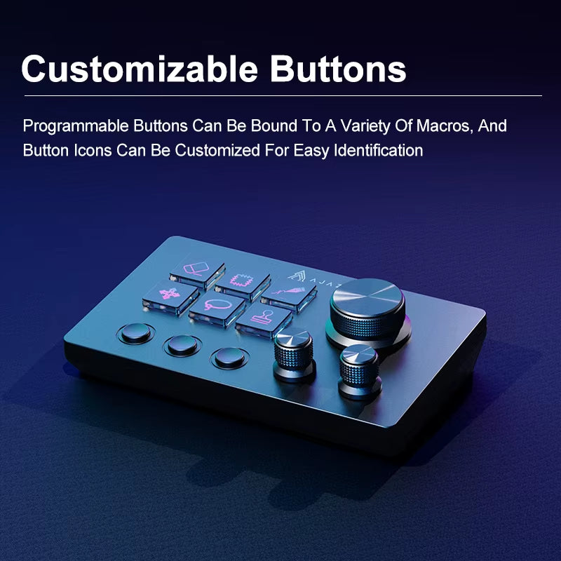 AKP03E Desktop Helper Desk Console Panel Controller Programmable Macro Custom Button Mini Keyboard for Multiple Scenario