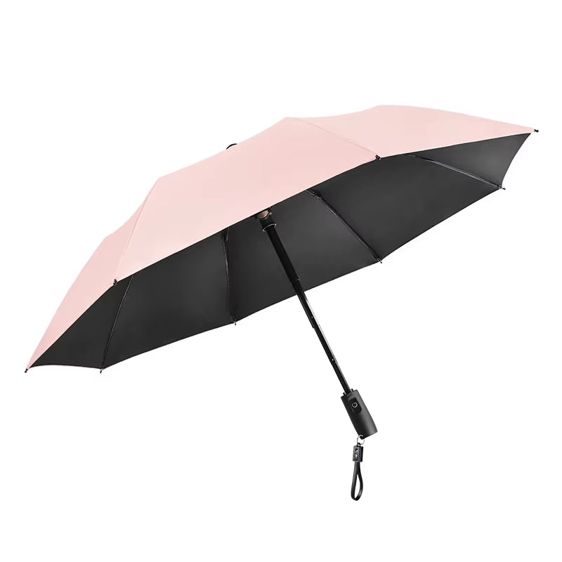Outdoor USB Chargeable Foldable Umbrella with Fan Beach Parasol Creative Portable UV Umbrella Folding Beach Umbrella