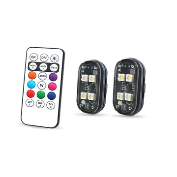 Wireless LED Strobe Lights for Automotive Decoration and Safety, Rechargeable with 8 Color Options