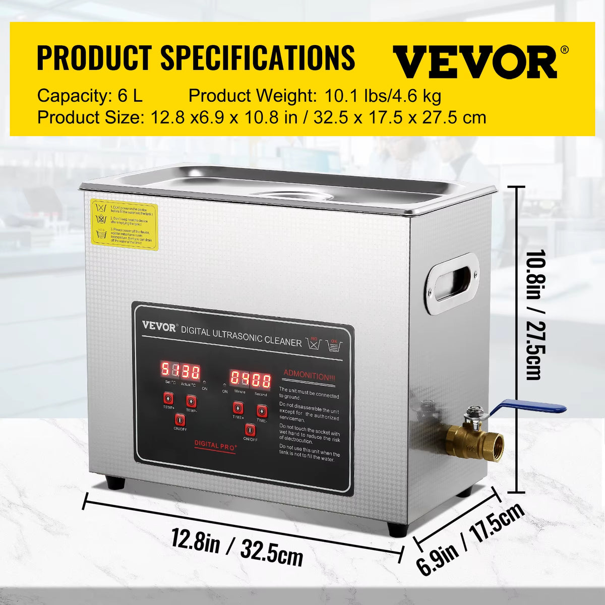 Ultrasonic Cleaner - Portable Stainless Steel Washing Machine in 2L, 3L, 6L, 10L, 22L, and 30L Capacities