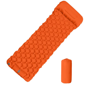 Ultralight Inflatable Camping Mattress with Built-in Pump and Pillows for Hiking
