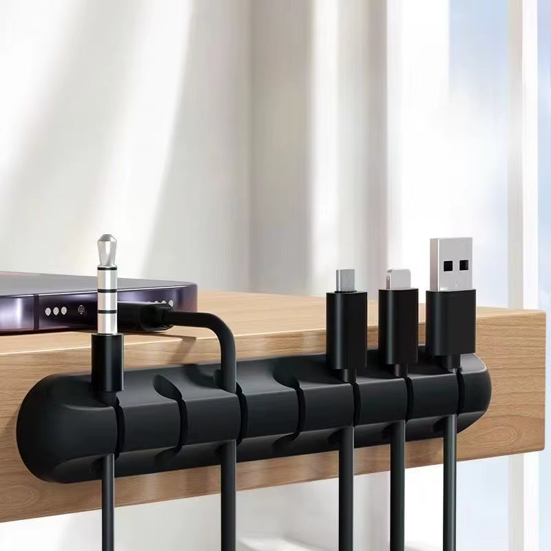 Mobile Phone Charging Cable Organizer with Snap Clip for Efficient Wire Management