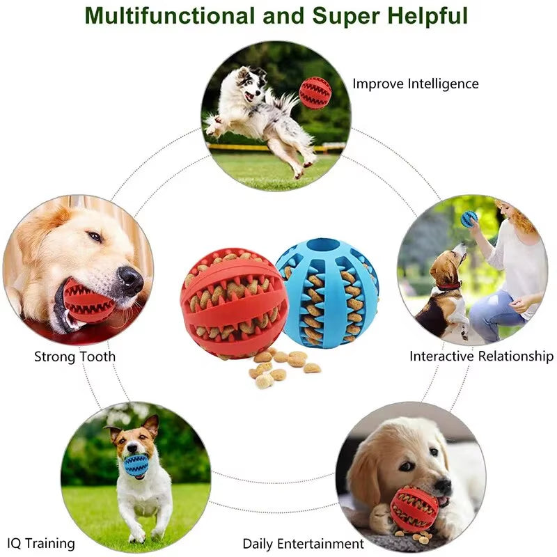 Nontoxic Bite-Resistant Dog Toy Ball for Chewing, Treat Dispensing, and Dental Care