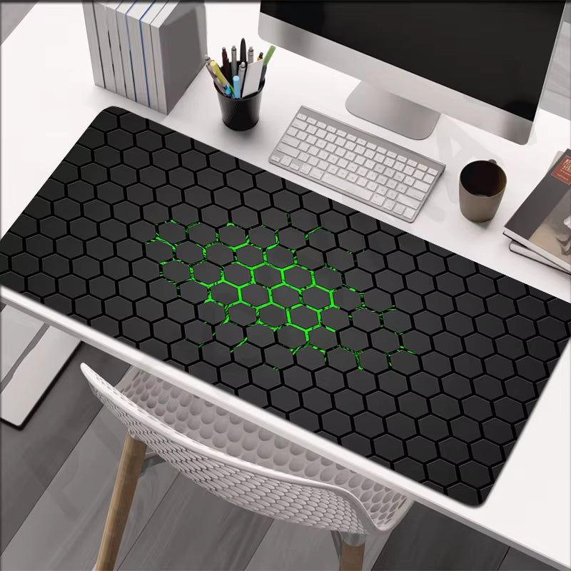 Large Geometric Gaming Mouse Pad - 90x40 cm Desk Mat for PC and Keyboard