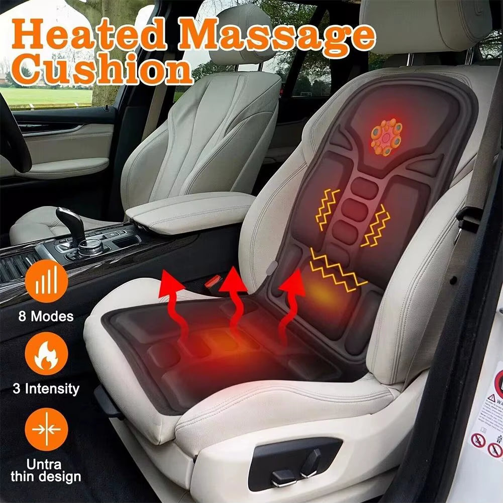 Electric Back Massager Infrared Full-Body Massage Chair Cushion Winter Household Cushion Heated Car Seat Cushion Cover Universal