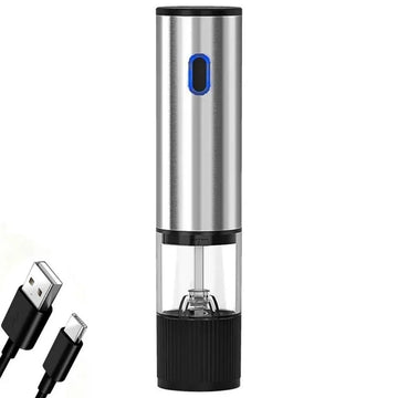 Electric Salt and Pepper Grinder Set - Automatic Rechargeable Mill with Adjustable Coarseness for Kitchen Use