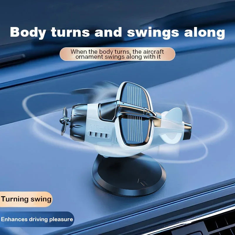 Limited Time Sale - 50% OFF🔥Solar powered airplane shaped car ornaments