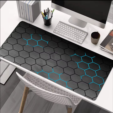 Large Geometric Gaming Mouse Pad - 90x40 cm Desk Mat for PC and Keyboard