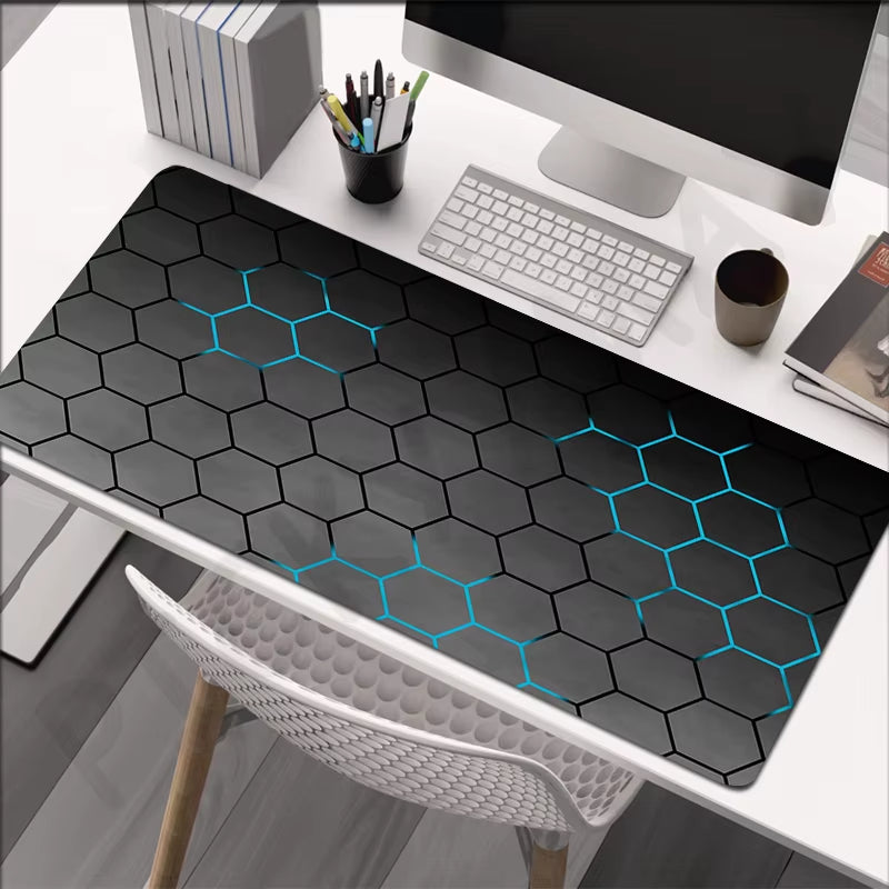 Large Geometric Gaming Mouse Pad - 90x40 cm Desk Mat for PC and Keyboard
