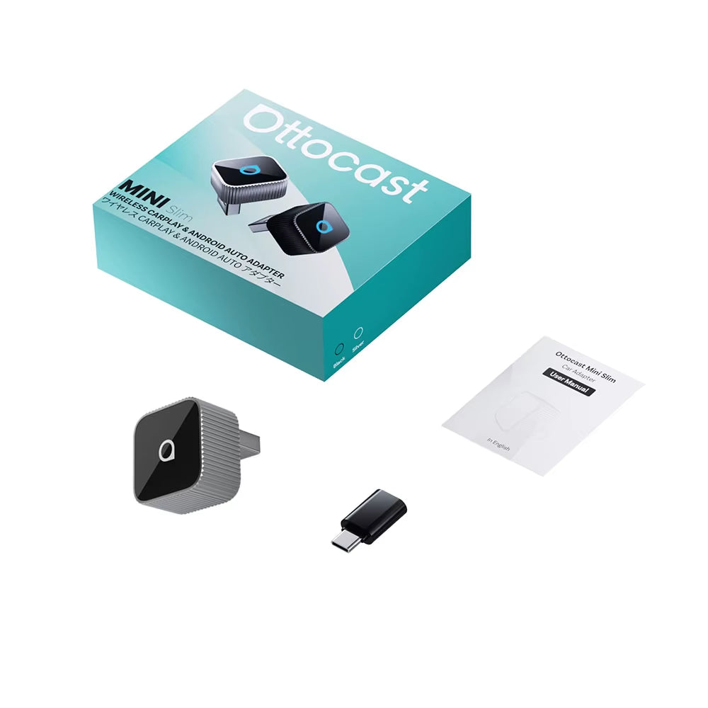 Mini Slim Wireless Adapter Wireless Carplay Android Auto for OEM Car Plug and Play Wifi Bluetooth Auto Connection