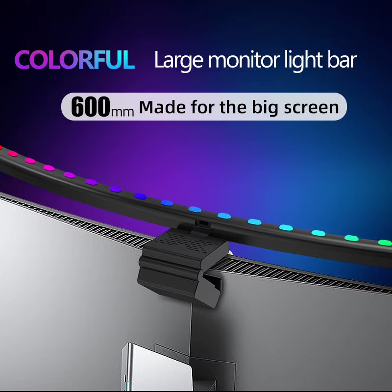 RGB Music Rhythm Computer Monitor Light Bar with Dimming Function for Enhanced Desk and Gaming Experience