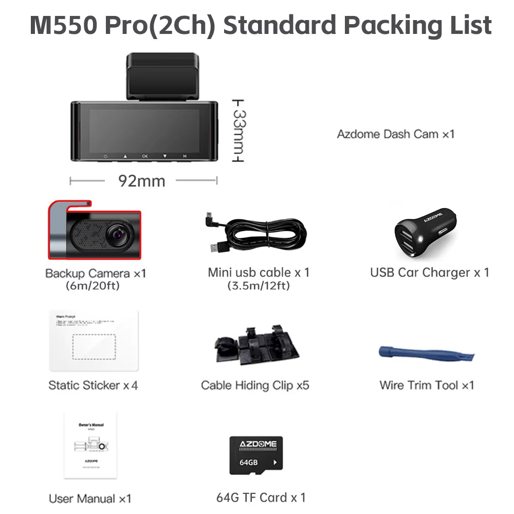 4K Dash Cam M550 Pro Built-In 5.8Ghz Wifi GPS Car DVR Upgrade  M550 Night Vision Parking Monitor Support Rear Cam