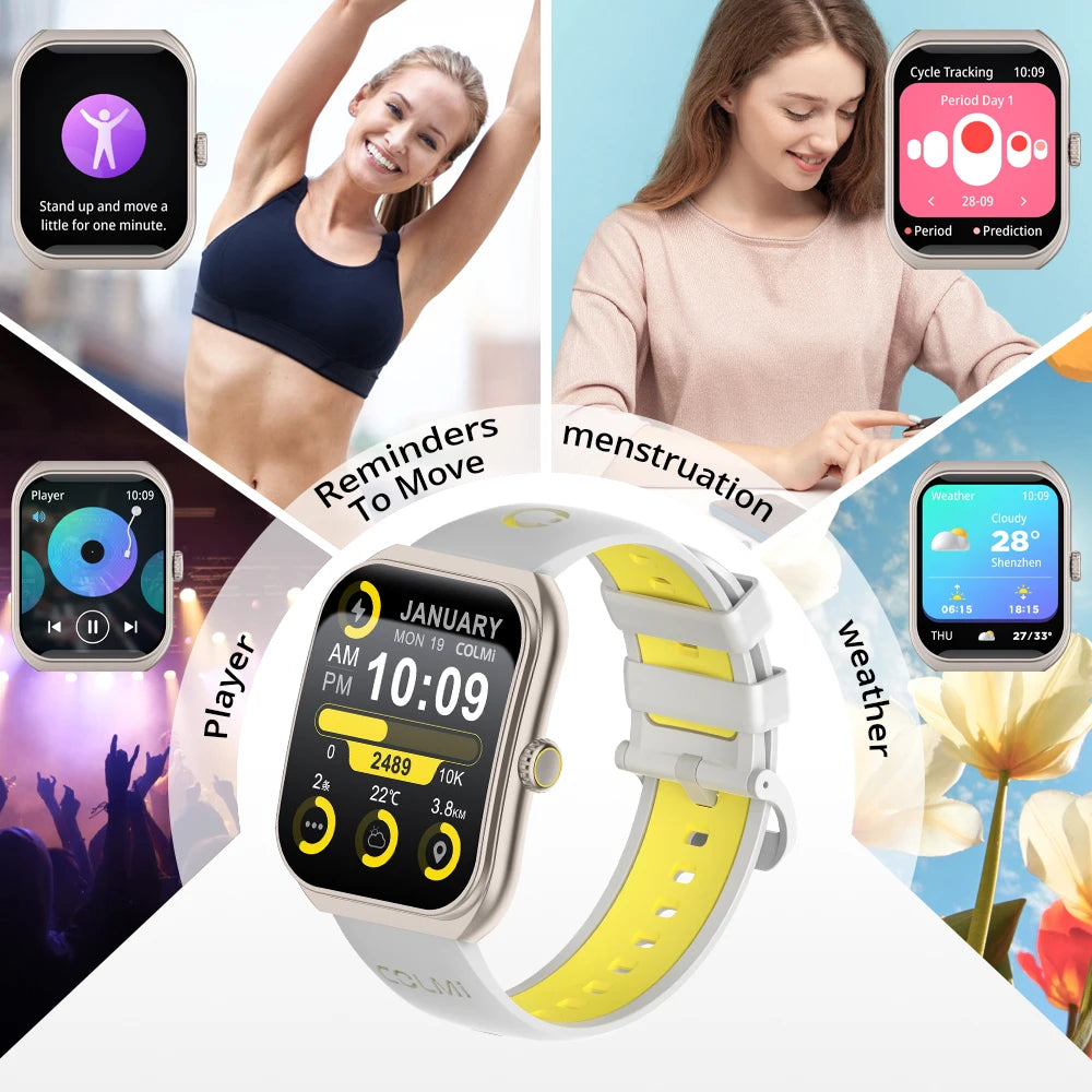 P86 1.93" AMOLED Smartwatch for Men and Women - Health Management, Bluetooth Calling, IP68 Waterproof, Compatible with Xiaomi and iOS Devices