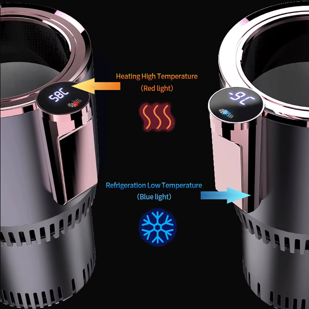 Portable Smart 2 in 1 12V Car Cup Cooler Warmer for Outdoor Travelling Mini Auto Refrigerator Cooling Heating Cup Drinks Holder