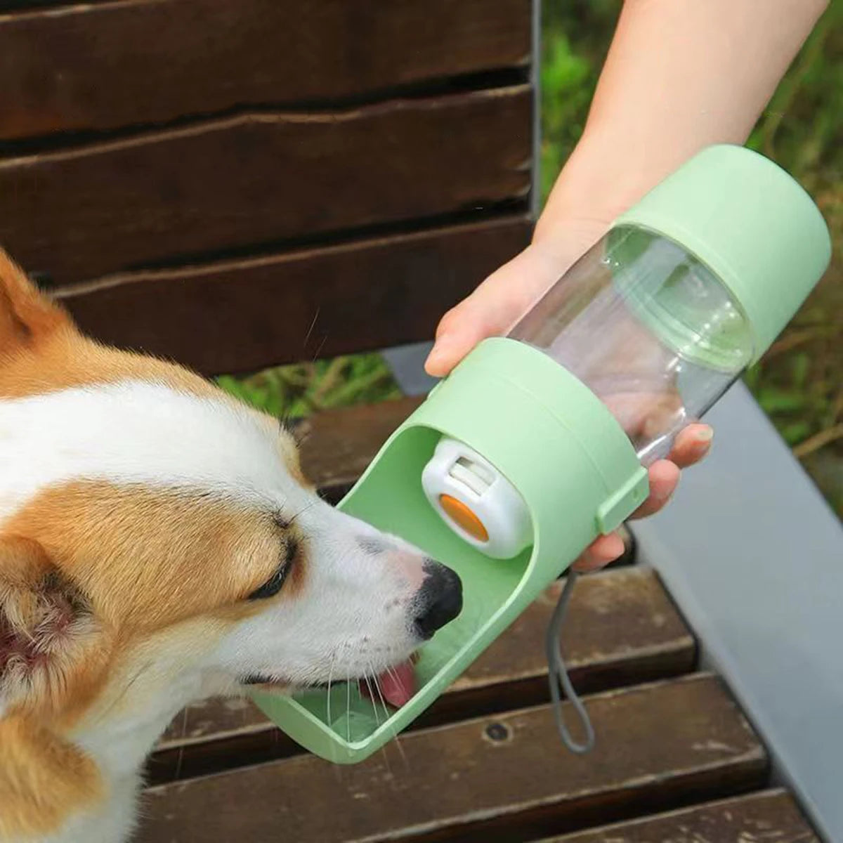 Portable Pet Water Bottle with Food Storage Container for Dogs and Cats - Ideal for Outdoor Travel and Feeding