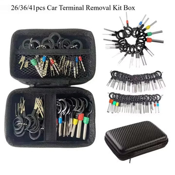 Car Terminal Removal Kit 26/36/41Pcs Wire Plug Connector Extractor Puller Release Pin Extractor Set Terminal Plug Repair Tools