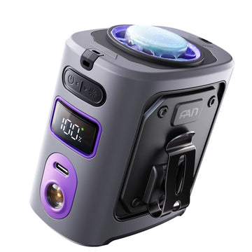 Rechargeable Clip-On Waist Fan with Ice Cooling Plate and 8000mAh Battery - Portable Hands-Free Belt Fan for Camping