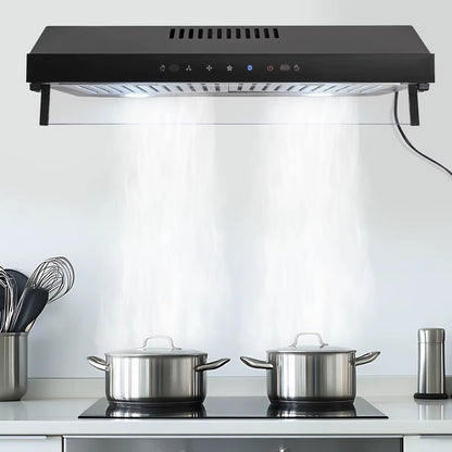 60Cm Smart Touch & Gesture Control Kitchen Range Hood with Dual Pure Copper Motors Bright LED Lights for Home & Restaurant Use