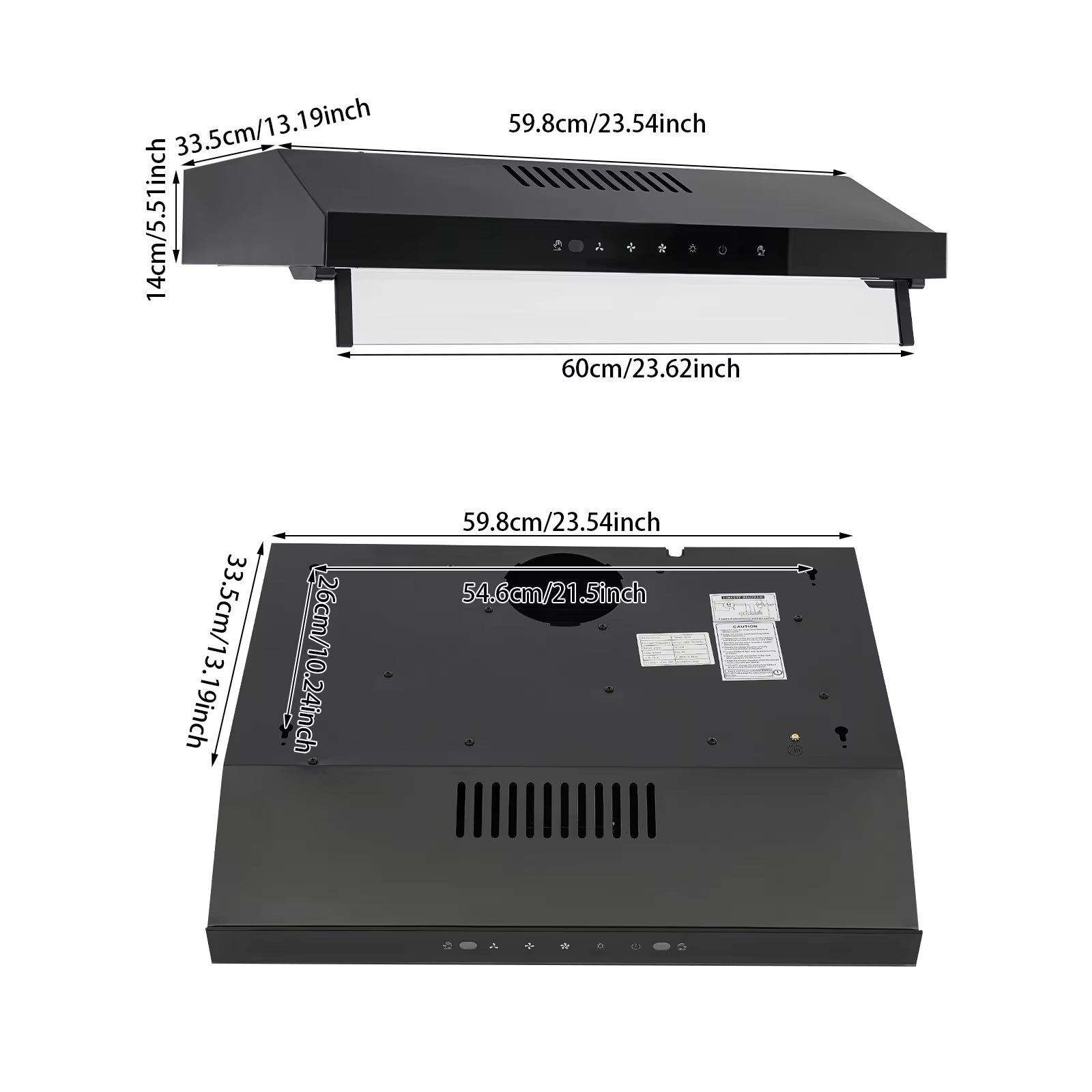 60Cm Smart Touch & Gesture Control Kitchen Range Hood with Dual Pure Copper Motors Bright LED Lights for Home & Restaurant Use