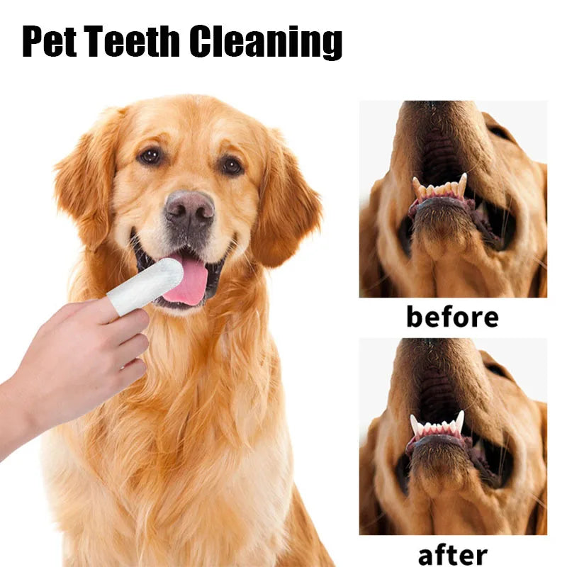 Pet Disposable Cleaning Wipes for Dog Teeth, Cat Ear and Eye Care - 50 Pack Hygiene and Beauty Products