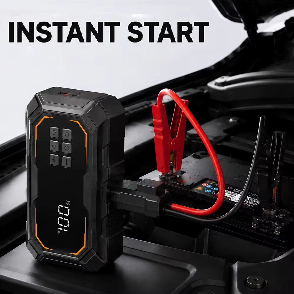 Vyvylabs 4-in-1 Car Jump Starter and Air Compressor with 150PSI Tire Inflator, Emergency Battery Pack, and LED Flashlight - 12V