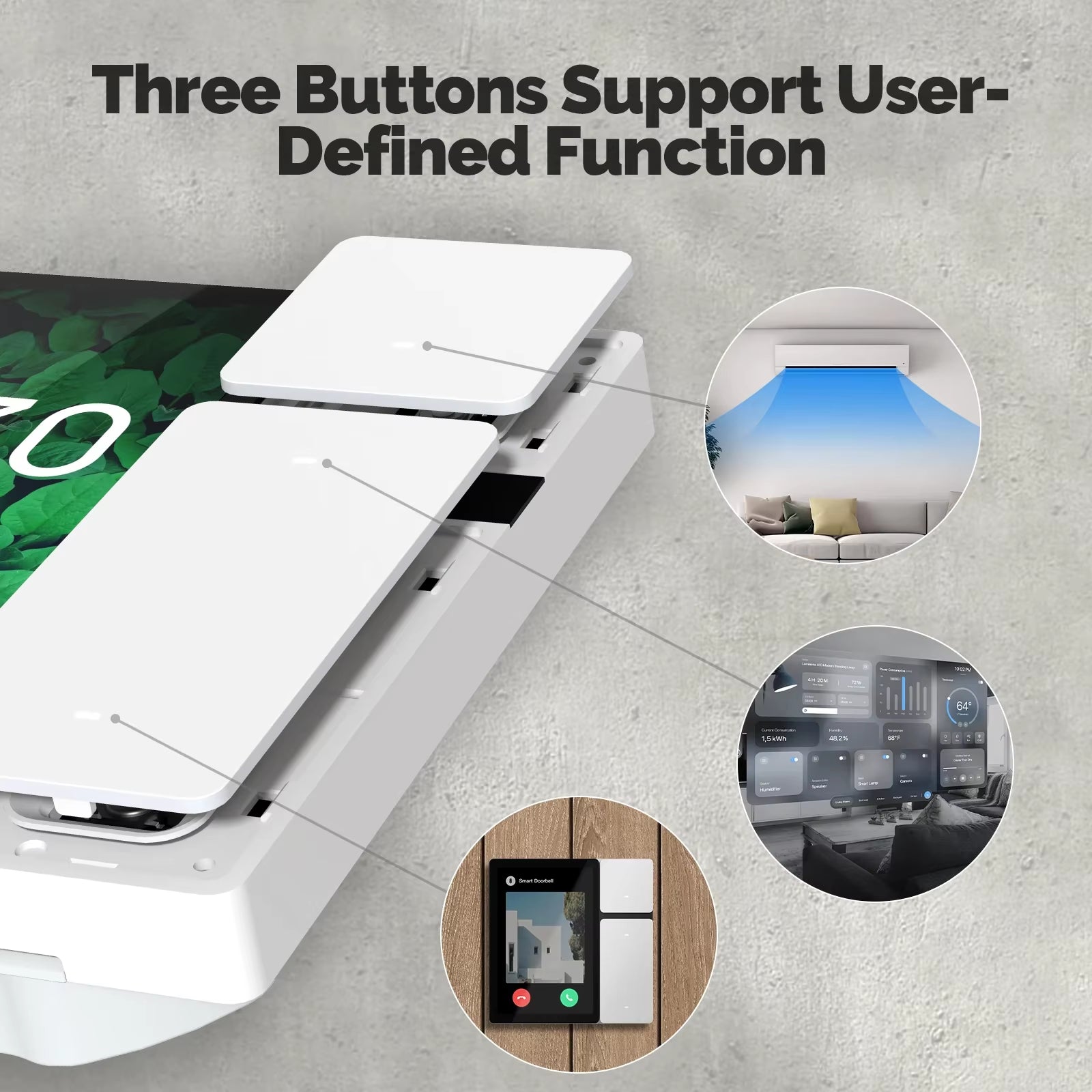 Tuya Wifi Smart Control Panel 3.5" Touch Screen, 3 Relays & Buttons, IR Remote, Bluetooth Sigmesh Hub, Home Automation