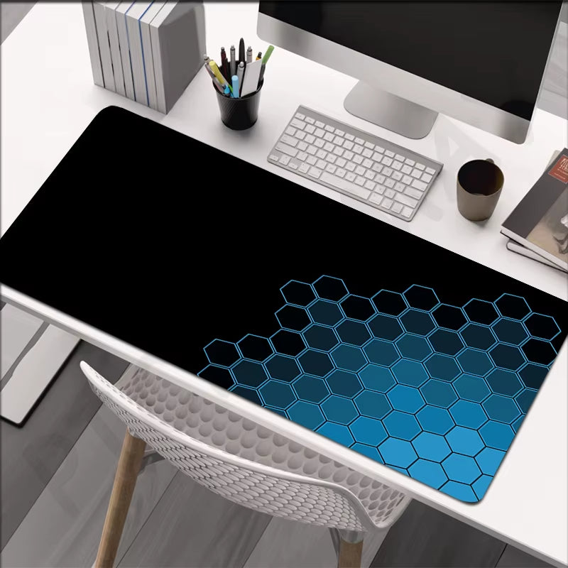 Large Geometric Gaming Mouse Pad - 90x40 cm Desk Mat for PC and Keyboard