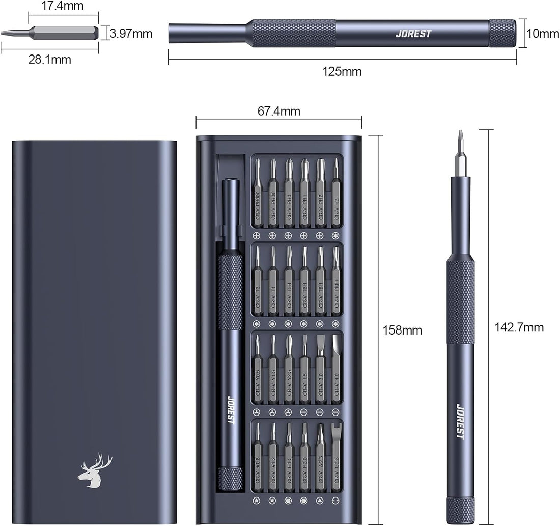 25-IN-1 Precision Screwdriver Set, Mini Repair Tool Kit with Torx for Macbook, Computer, Laptop, Iphone, PS5, Xbox, Switch, Glasses, Watch, Ring Doorbell, Electronic, Small Gift Gadget for Men