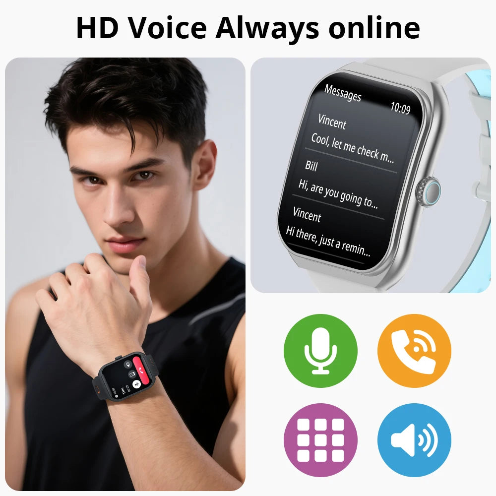 P86 1.93" AMOLED Smartwatch for Men and Women - Health Management, Bluetooth Calling, IP68 Waterproof, Compatible with Xiaomi and iOS Devices