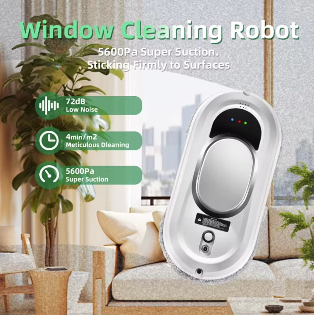 Window-Cleaning Robot Intelligent Window Glass Cleaning Machine Electric Glass Cleaner Remote-Controlled Automatic Window Cleani