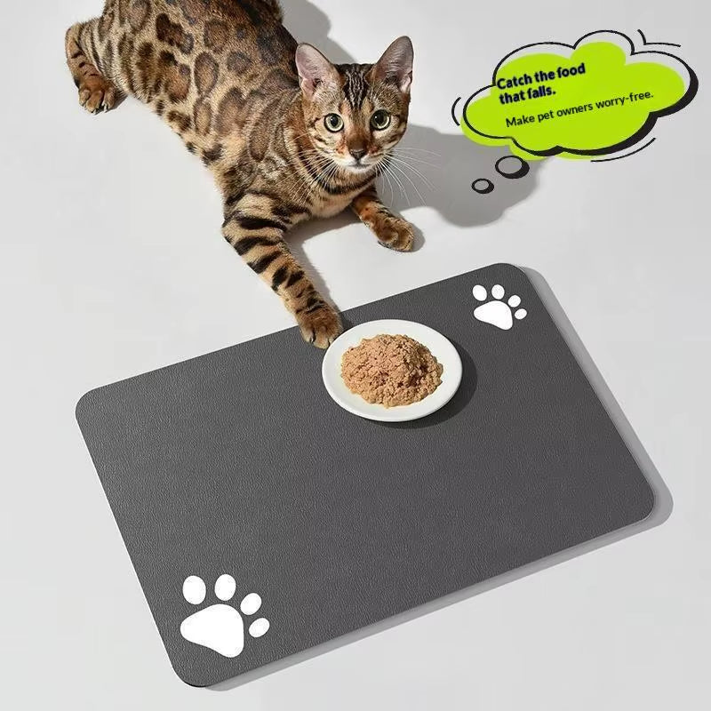 Diatomaceous Absorbent Pet Placemat with Waterproof Quick-Dry Rubber Backing and Non-Slip Design for Food and Water Bowls