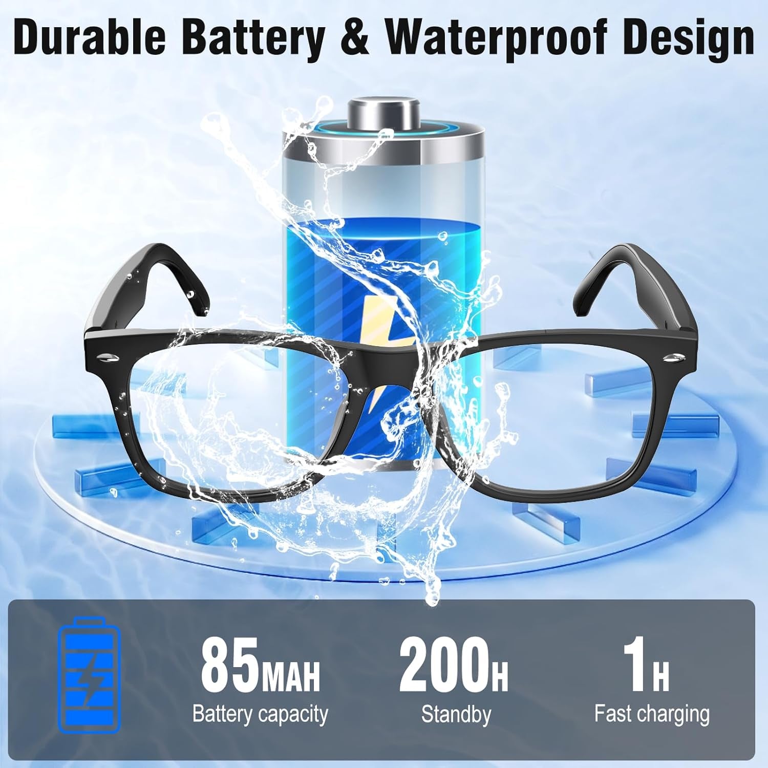 AI Smart Glasses for Men and Women with Chat GPT, Bluetooth Translation Glasses with 164 Languages and Color-Change Lens, Music Playback & Hands-Free Calls, UV & Blue Light Protection